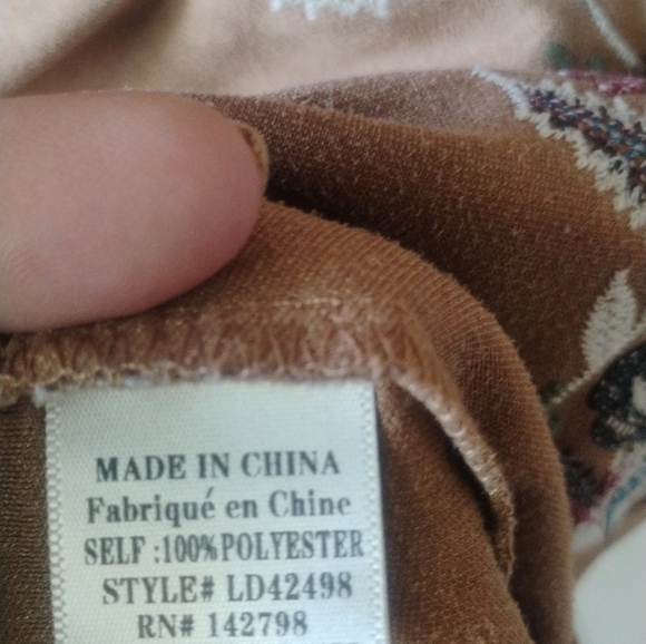 LoveRiche Brown Suede Like Embroidered Dress Holiday Feminine Mini Dress SZ M - Picture 6 of 6